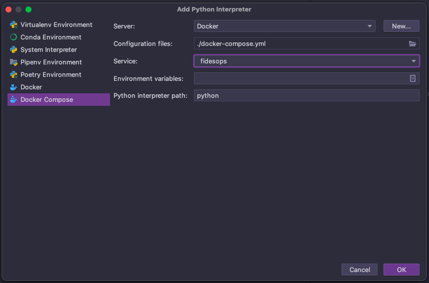 Screenshot of Add Python Interpreter