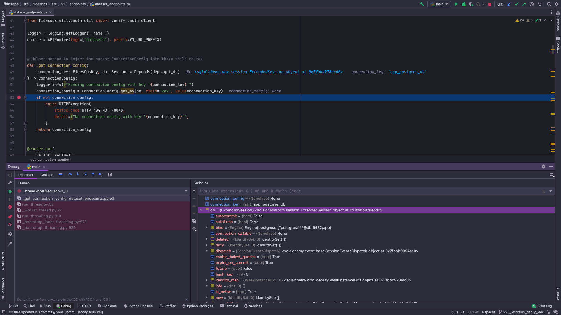 Screenshot of Debugging from IntelliJ